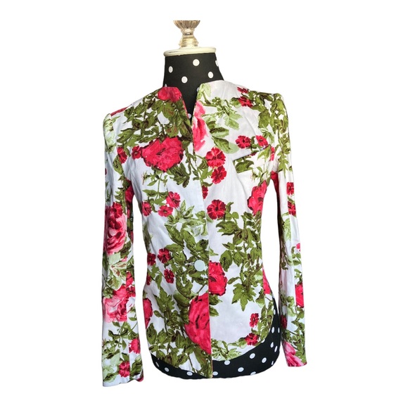 alicia megan Jackets & Blazers - Alicia + Megan Floral Reverse Crop Jacket/Blazer Women Size Small